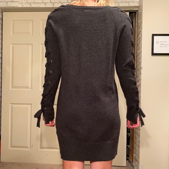 Gray sweater midi dress - Picture 2 of 4